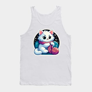 the cute knitting kitty Tank Top